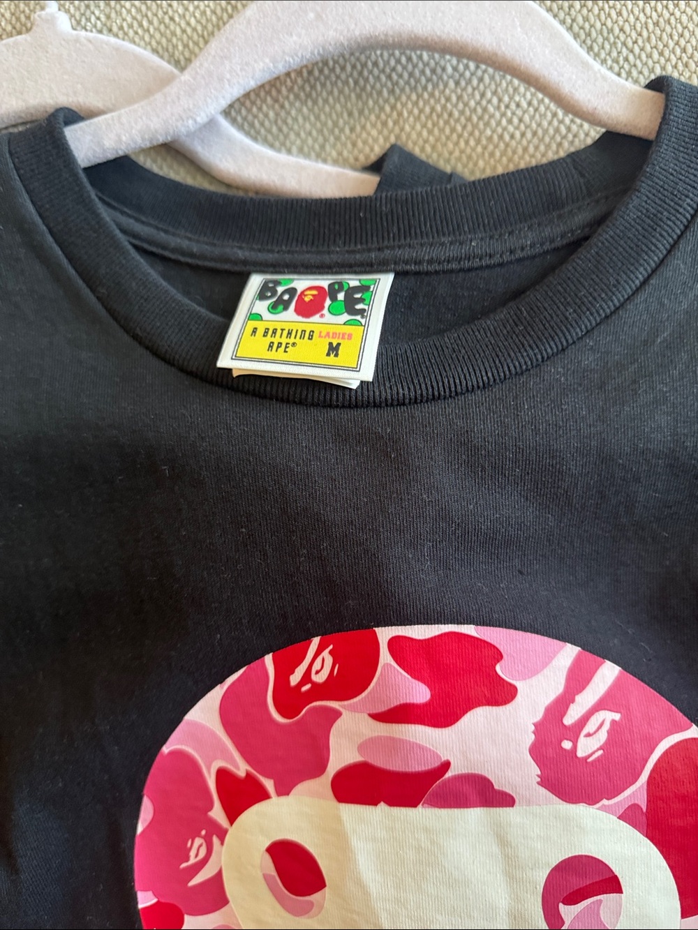 Bape Men’s Graphic Tee Set - Black & Gray with Pink Camo Accent - Picture 2 of 9
